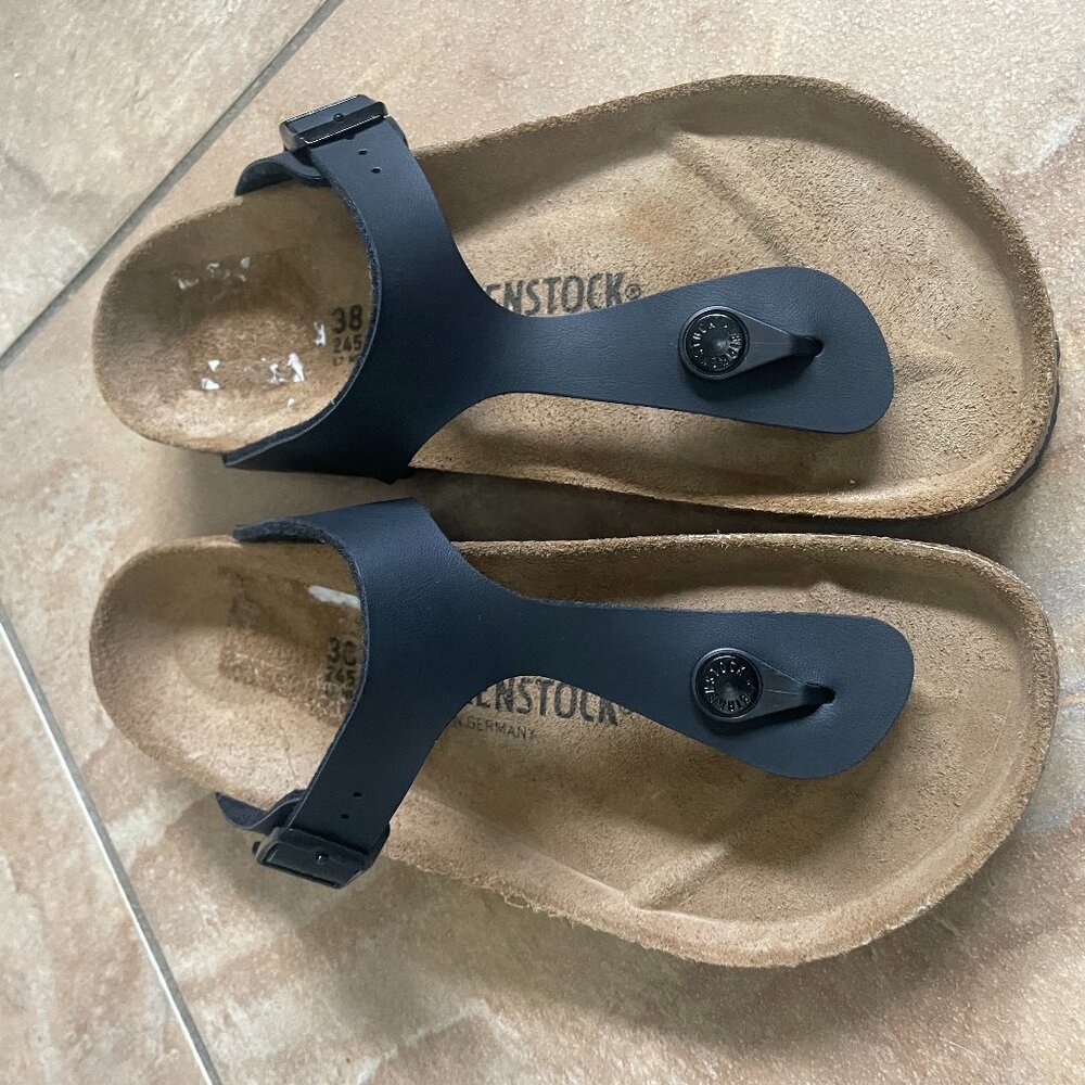 Birkenstock Gizeh Thong Birko-Flor in Black NEW